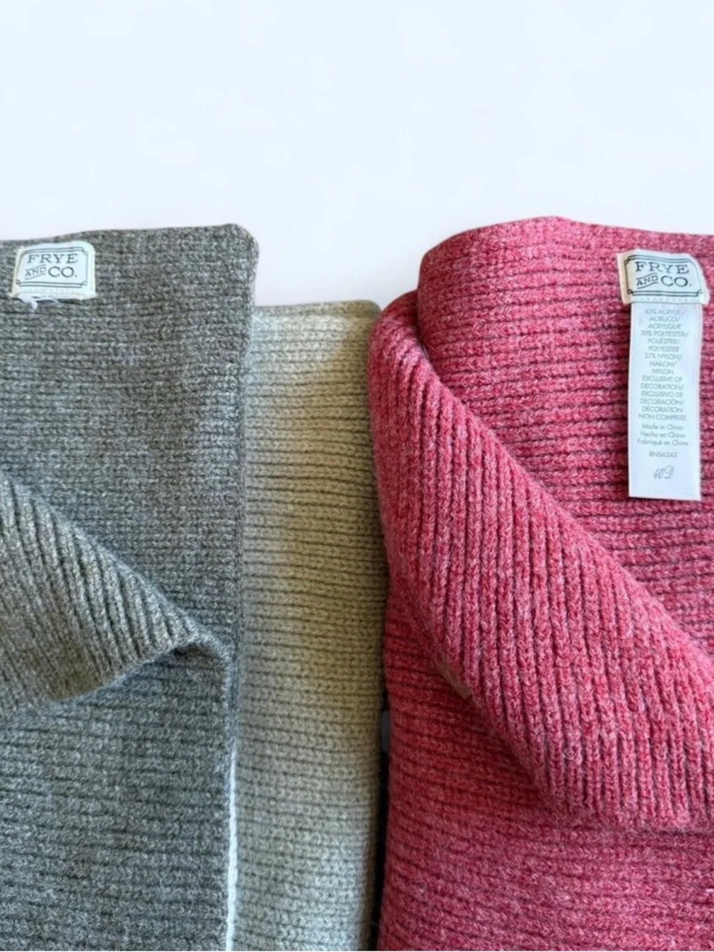 Frye & Co. Green and Pink Ombré Scarf Bundle of 2 One Size Outdoor Winter